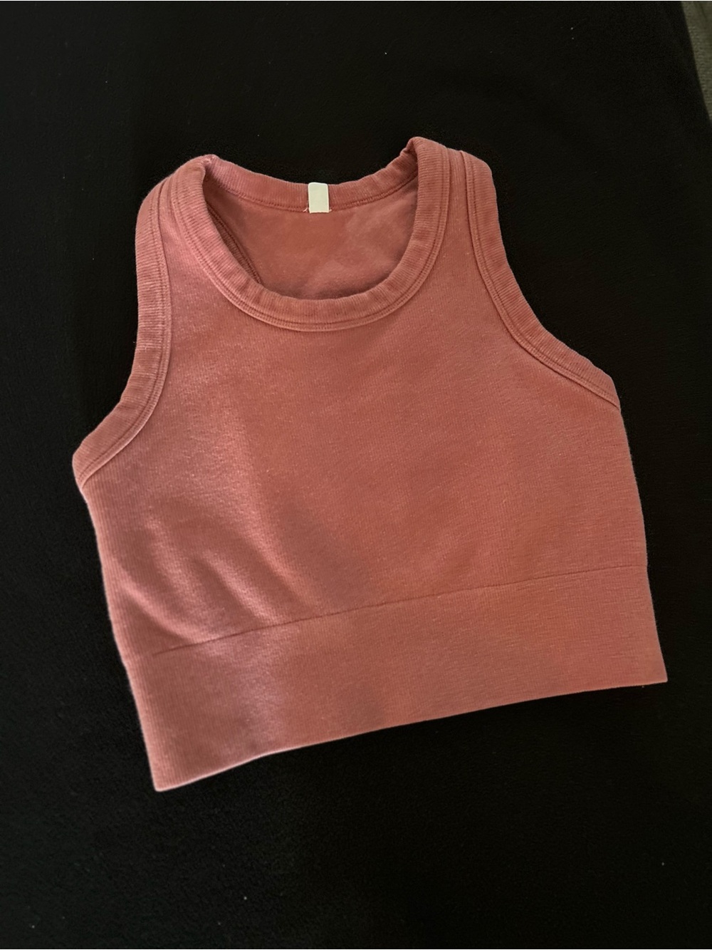 Women’s Ribbed Cropped Tank Top - Dusty rose AS